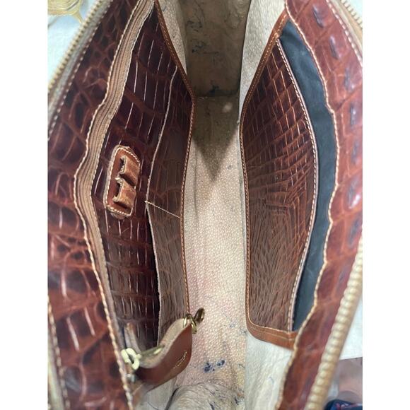 Brahmin Croc print shoulder bag brown vintage Needs TLC - Picture 16 of 16